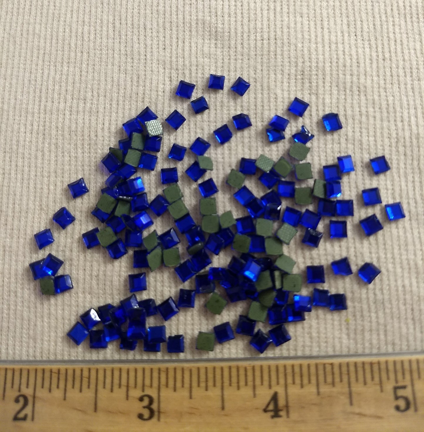 Bead #Rhinestone #XFFZ04 #015 #Blue #Square #Grade-A #144pc