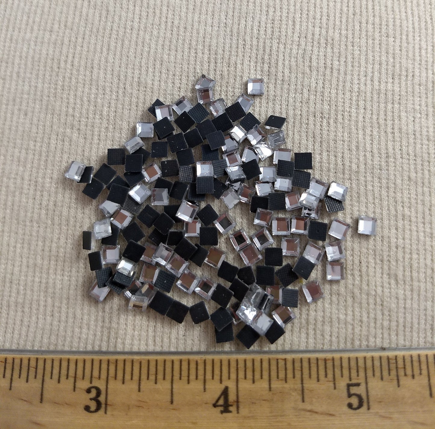 Bead #Rhinestone #XFFZ04 #001 #Clear #Square #Grade-A #144pc