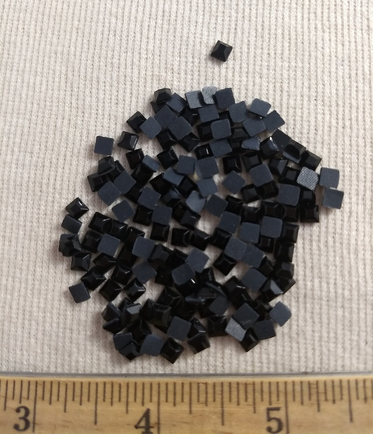 Bead #Rhinestone #XFFZ04 #002 #Black #Square #Grade-A #144pc