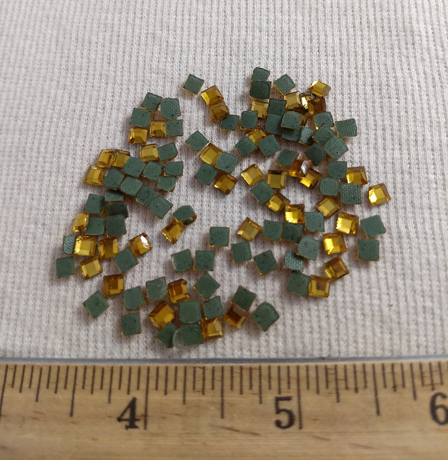 Bead #Rhinestone #XFFZ04 #053 #Yellow #Square #Grade-A #144pc