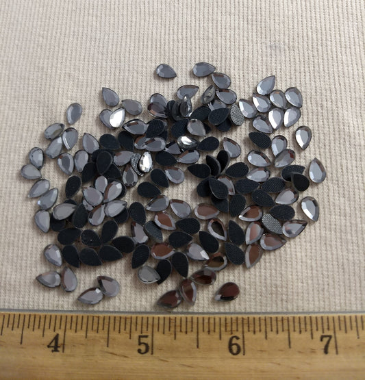 Bead #Rhinestone #XFFZ58 #Tear-Drop #Grey #Grade-A #144pc