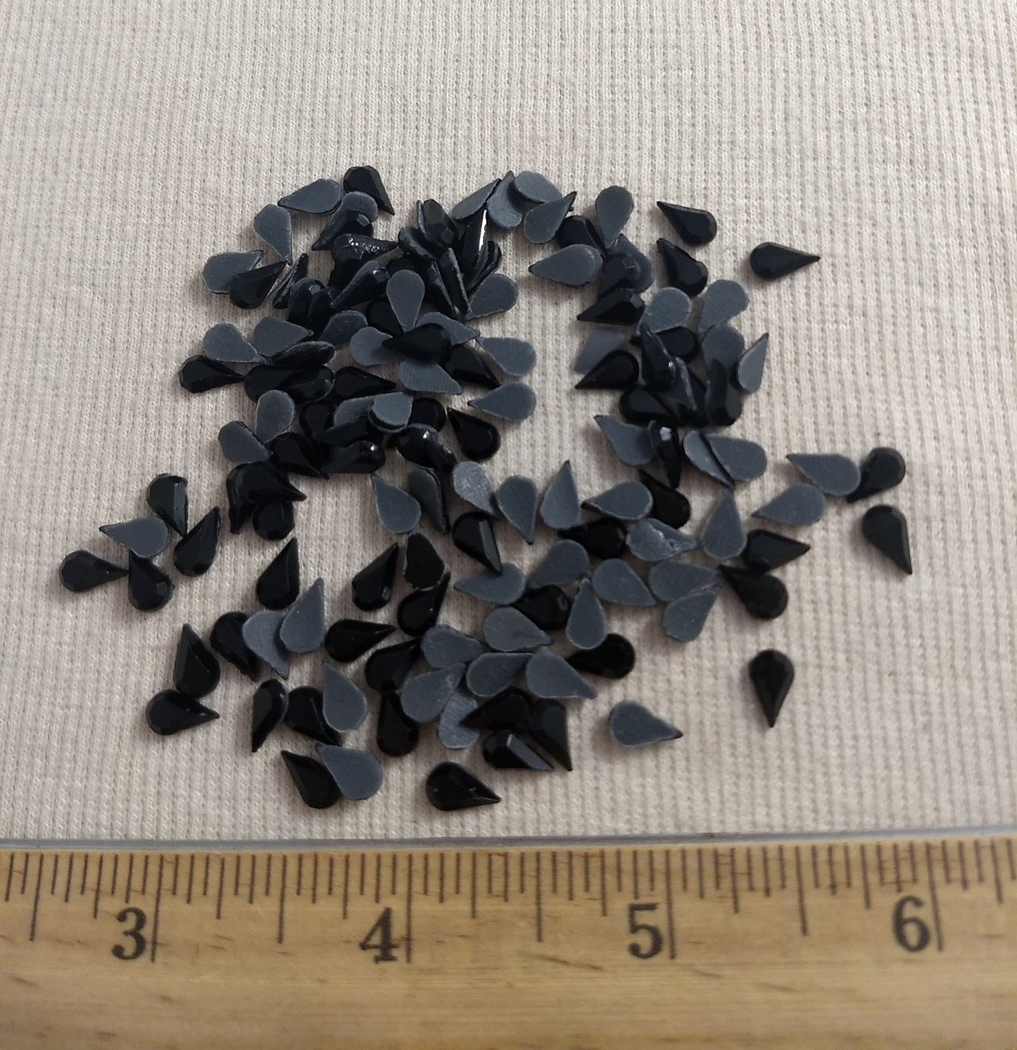 Bead #Rhinestud #Black #Tear-Drop #Glass #Hot-Fix #144pc