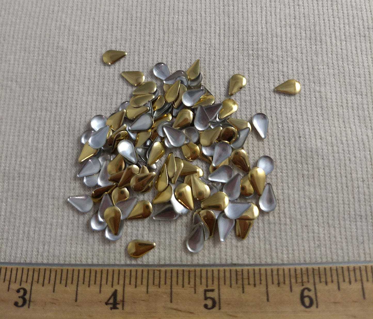 Bead #Rhinestud #Gold #Tear-Drop #Hot-Fix #144pc