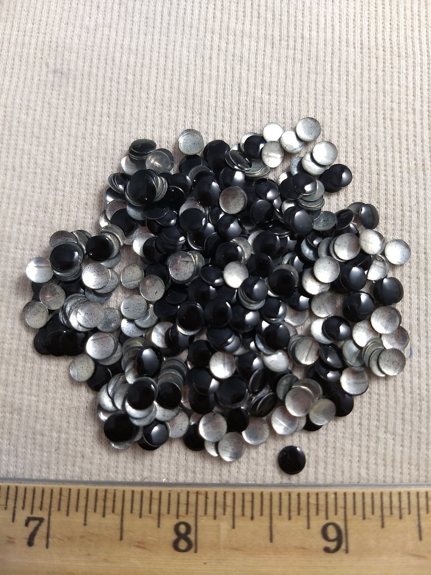 Bead #Rhinestud #Black #Round #Flat #Hot-Fix #432pcs