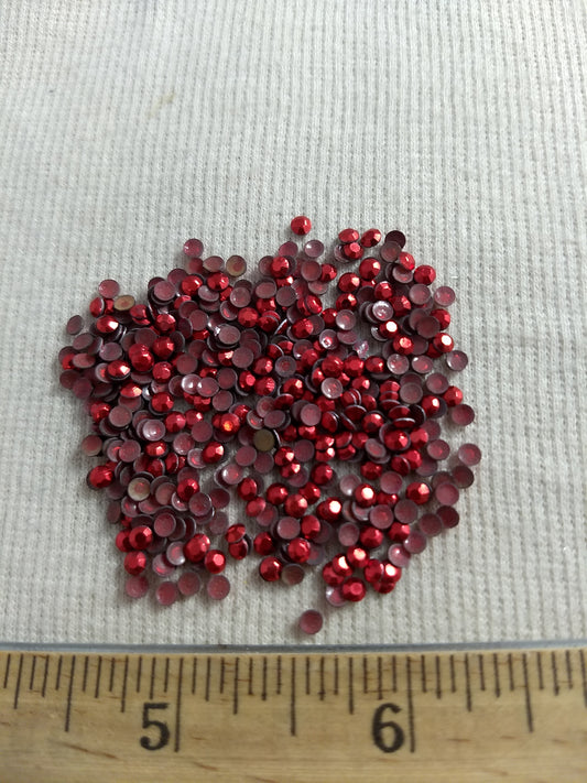 Bead #Rhinestud #Red #Round #Faceted #Hot-Fix #1152pcs