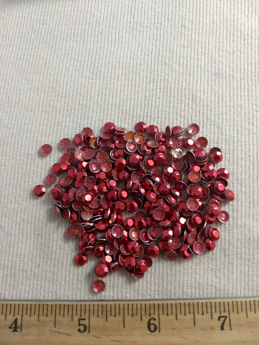 Bead #Rhinestud #Red #Round #Faceted #Hot-Fix #432pcs