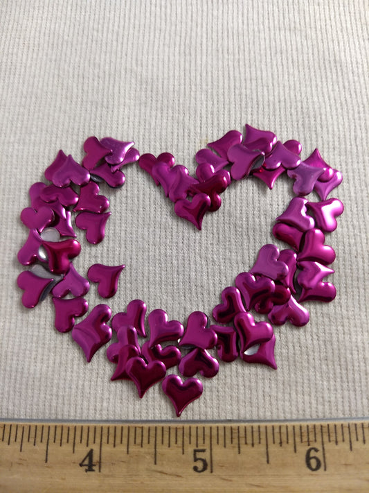 Bead #Rhinestud #Fuchsia #Heart #Hot-Fix #144pcs