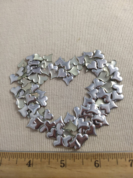 Bead #Rhinestud #Silver #Heart #Hot-Fix #144pcs