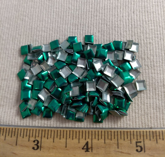 Bead #Rhinestud #Green #Square #Hot-Fix #432pcs