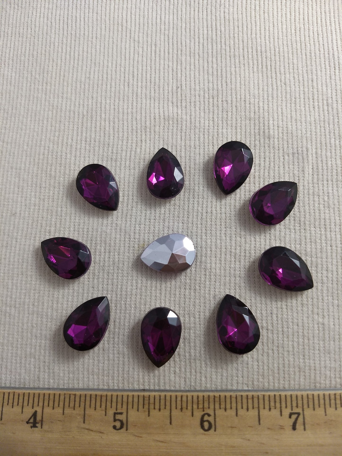 Bead #XFFZ1318 #2-Hole #Purple #Tear-Drop #Acrylic-Stone #60pc