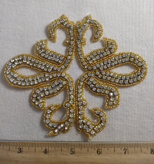 Trimming #13124 #Gold #Sequin #Rhinestone  #1pc