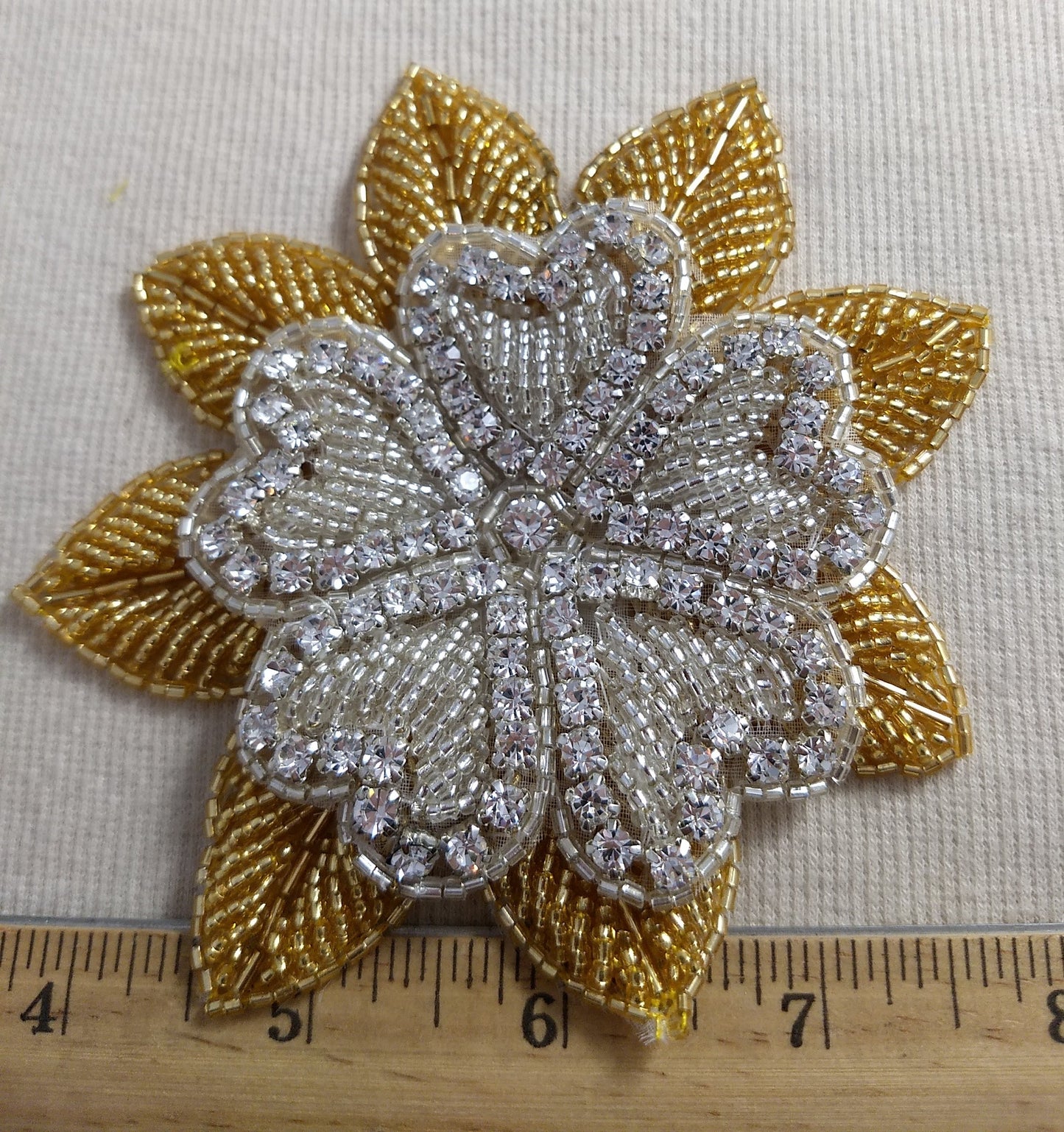 Trimming #Heart #Silver #Flower #Gold #Rhinestone #1pc