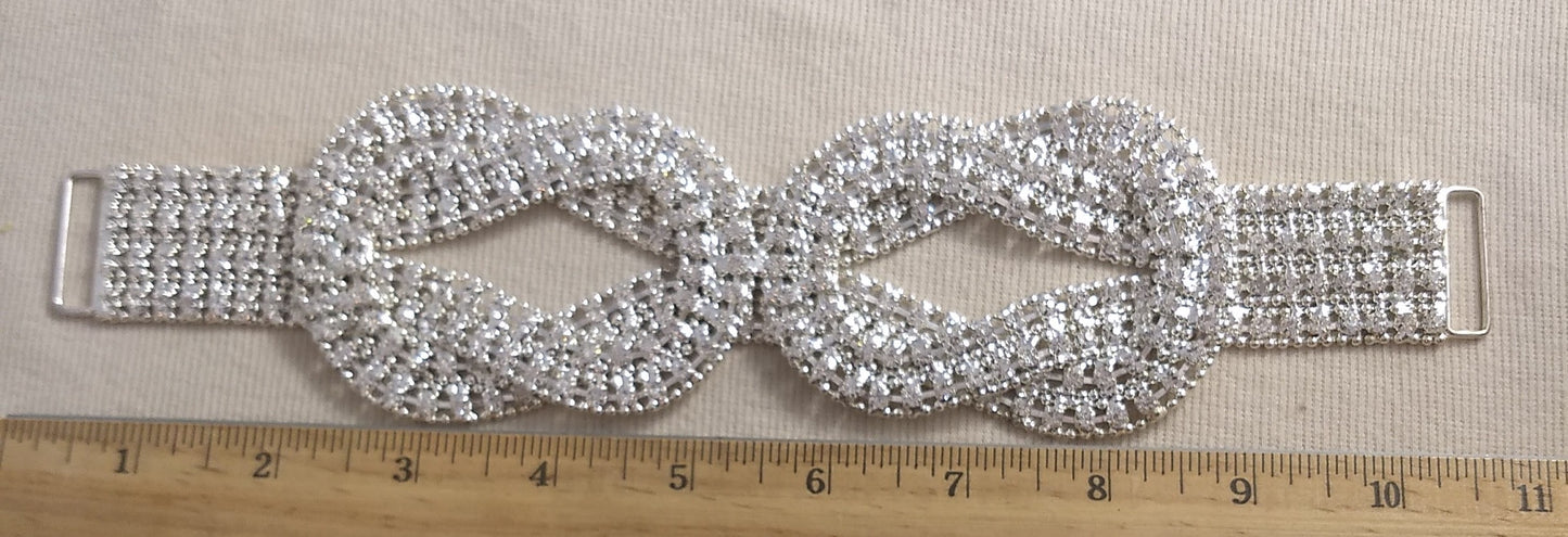 Belt #XLFL1105091 #Silver #Wedding #Rhinestone #Bead #1pc