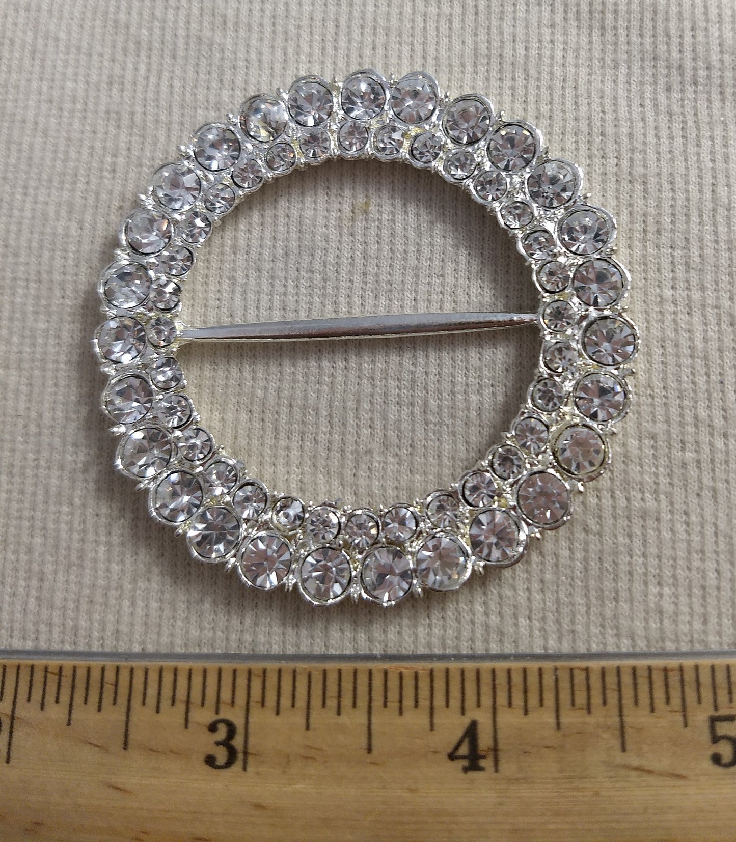 Buckle #BJIE09061 #Silver #Center-Bar #Rhinestone #1pc