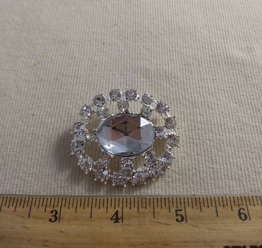 Brooch #B458 #Silver #Heart #Round #Pin #Abs #1pc