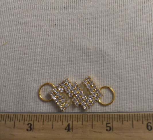 Connector #Gold #O-Ring #Rhinestone #1pc