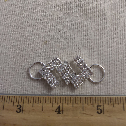 Connector #Silver #O-Ring #Rhinestone #Abs #1pc