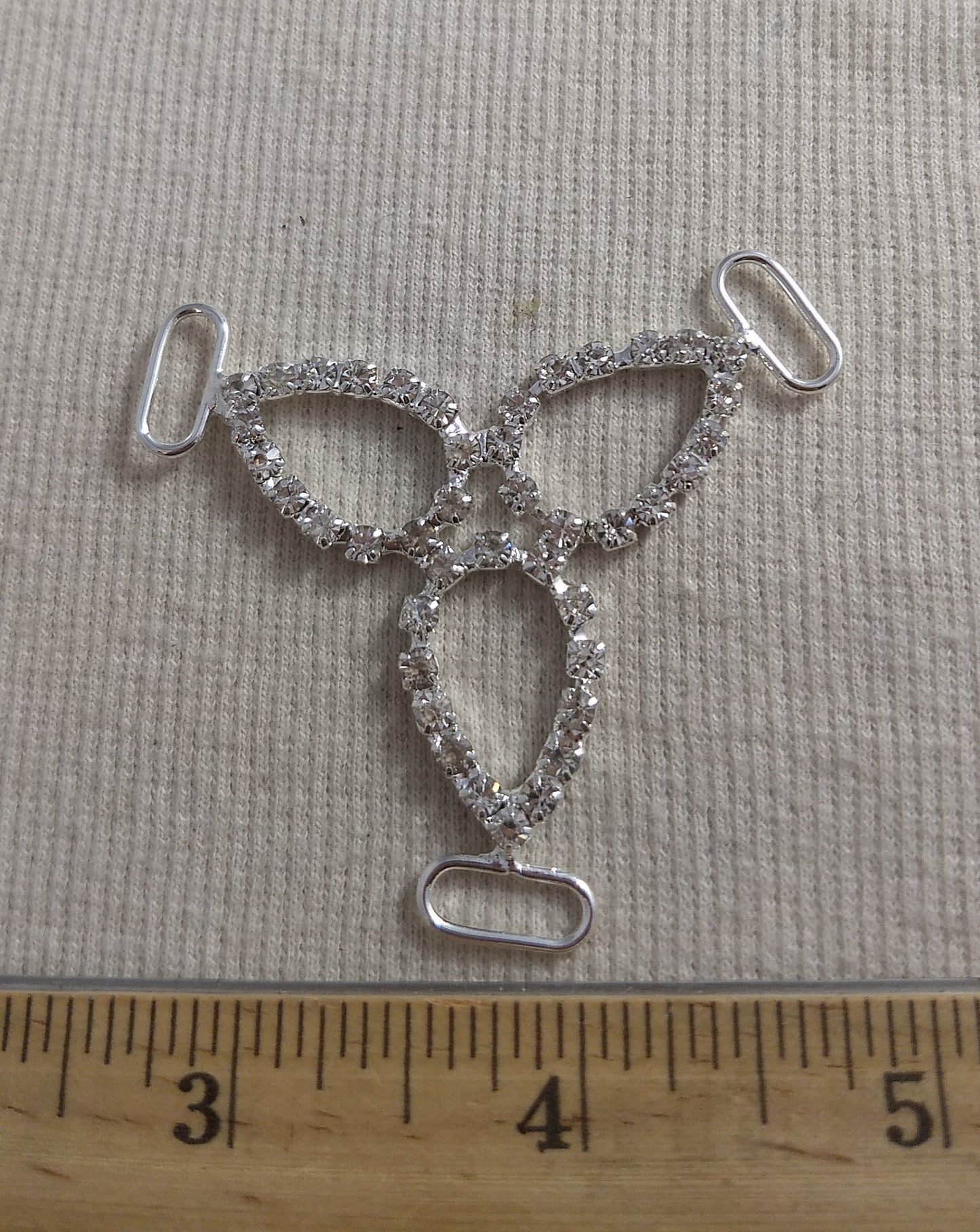 Connector #Tear-Drop #Silver #Rhinestone #Abs #1pc