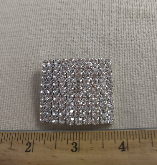 Brooch #B434 #Silver #O-Ring #Square #Pin #Rhinestone #Abs #1pc