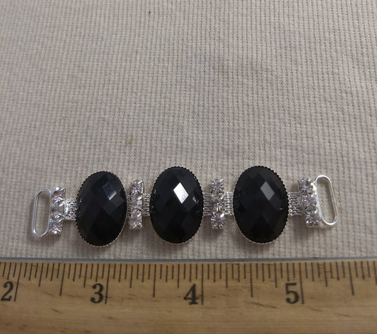 Connector #XLFL11052-E #Black #Faceted #Acrylic #Rhinestone #1pc