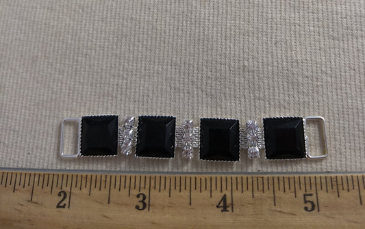 Connector #XLFL110524C #Black #Faceted #Acrylic #Rhinestone #1pc