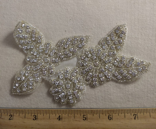 Applique #XLFL1234 #Clear #Leaf #Rhinestone #1pc