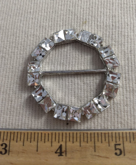 Brooch #B470 #Silver #Pin #Rhinestone #1pc