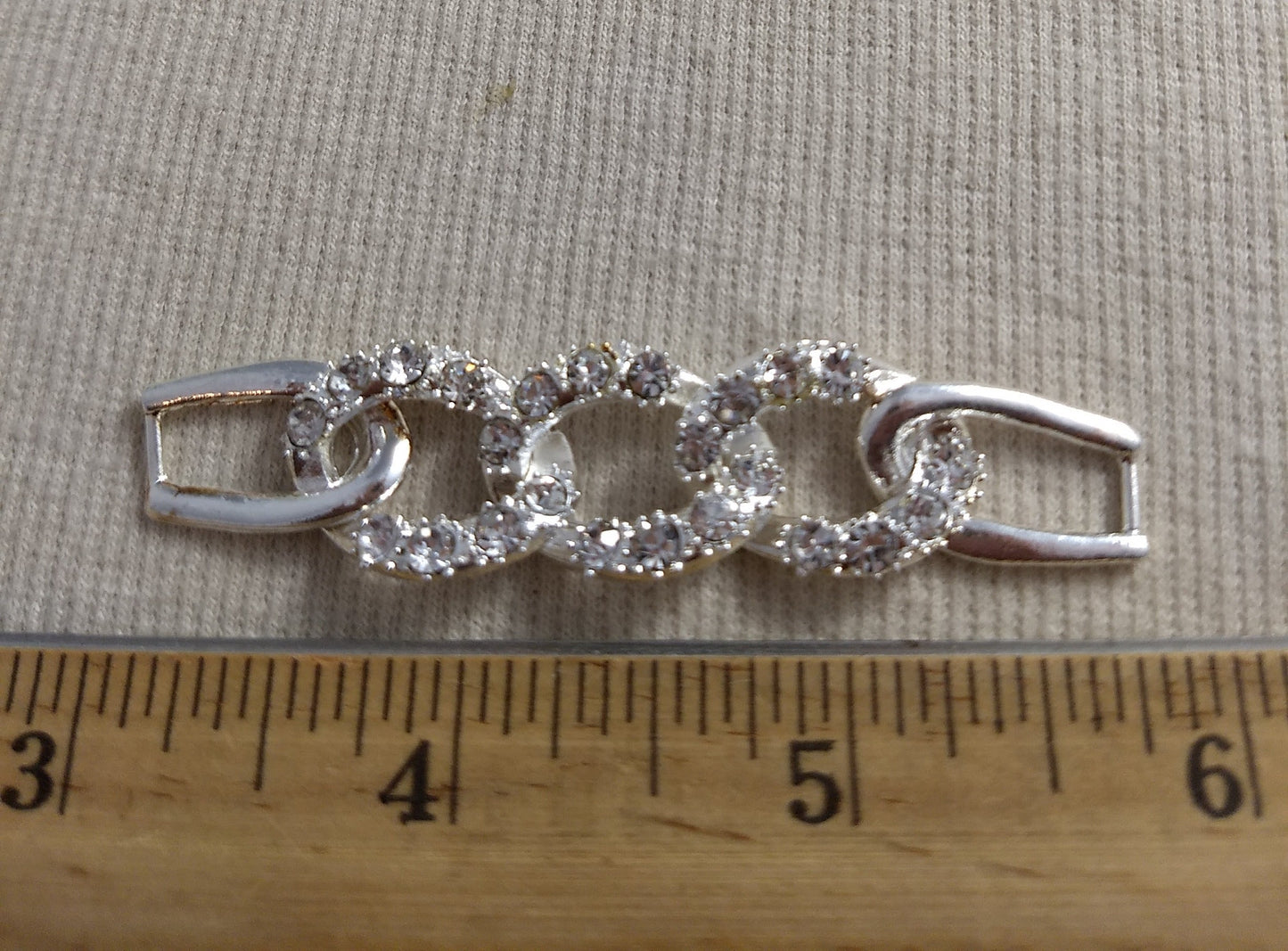 Connector XLFL111201-2 #Silver #Rhinestone Abs #1pc