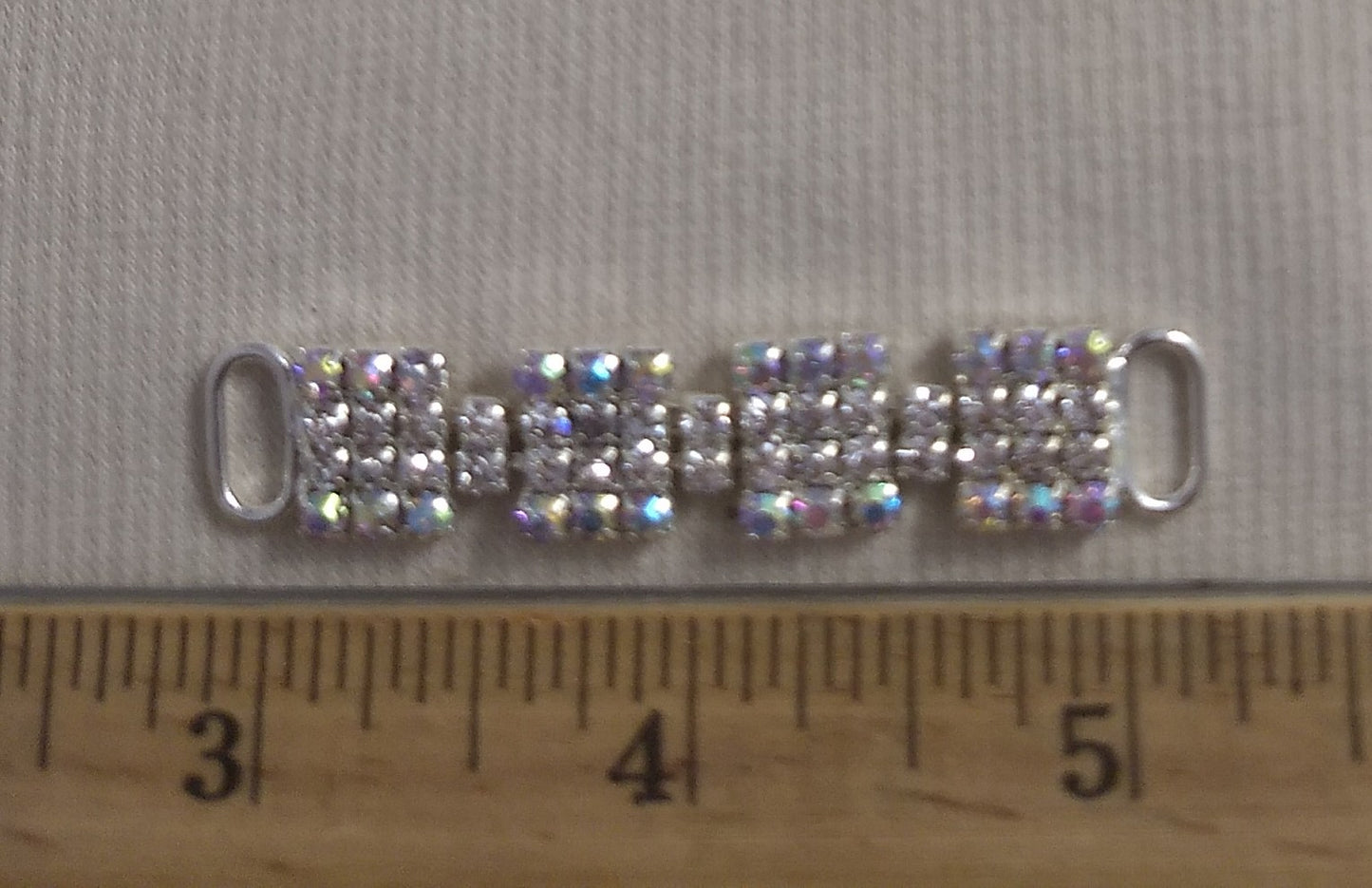 Connector #XLFL111201-1 #Silver #Irridescent #Rhinestone #1pc