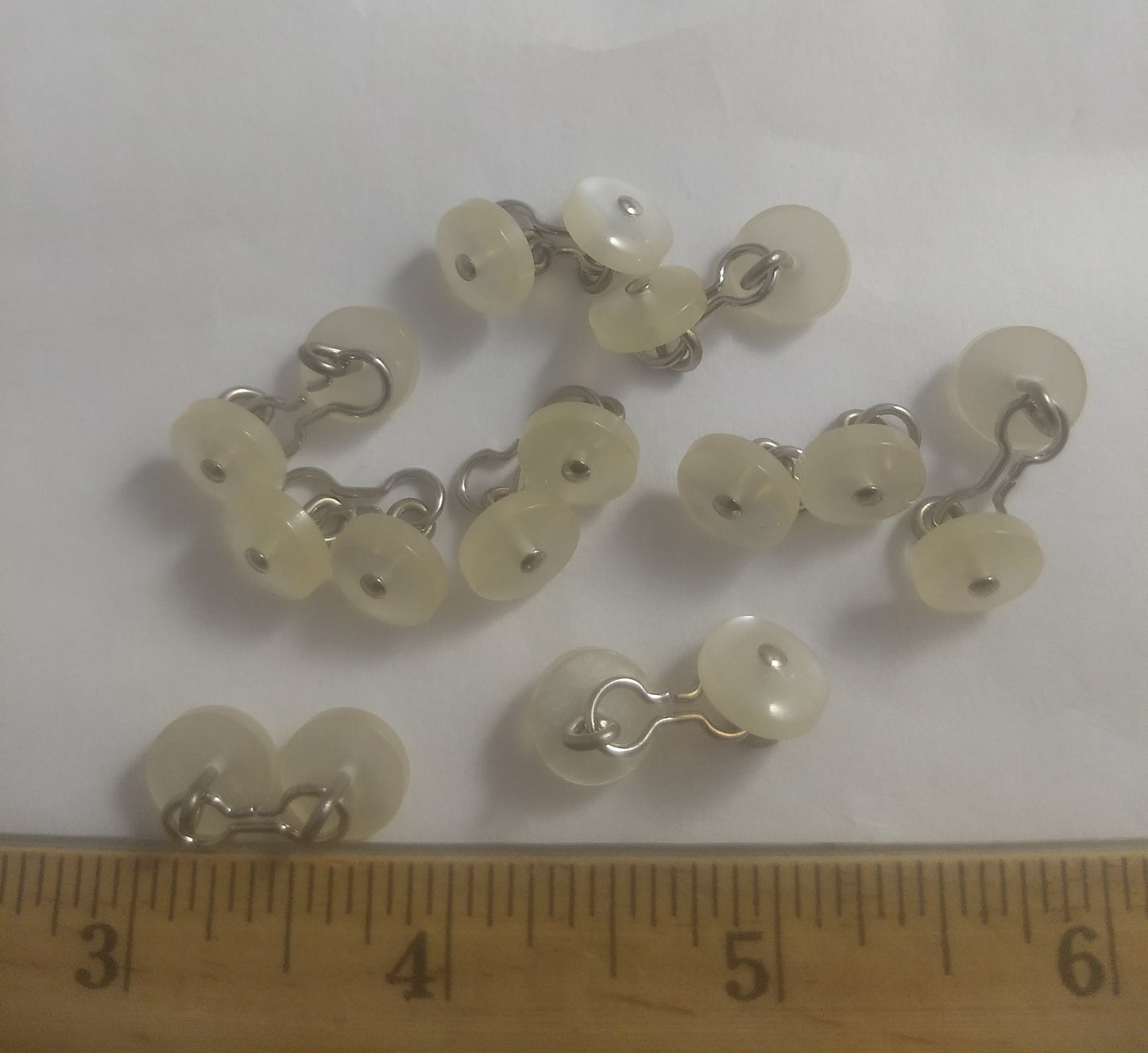 Button #Pin-Shank #Cream #Double-Opening #Chain #Connector #12pc