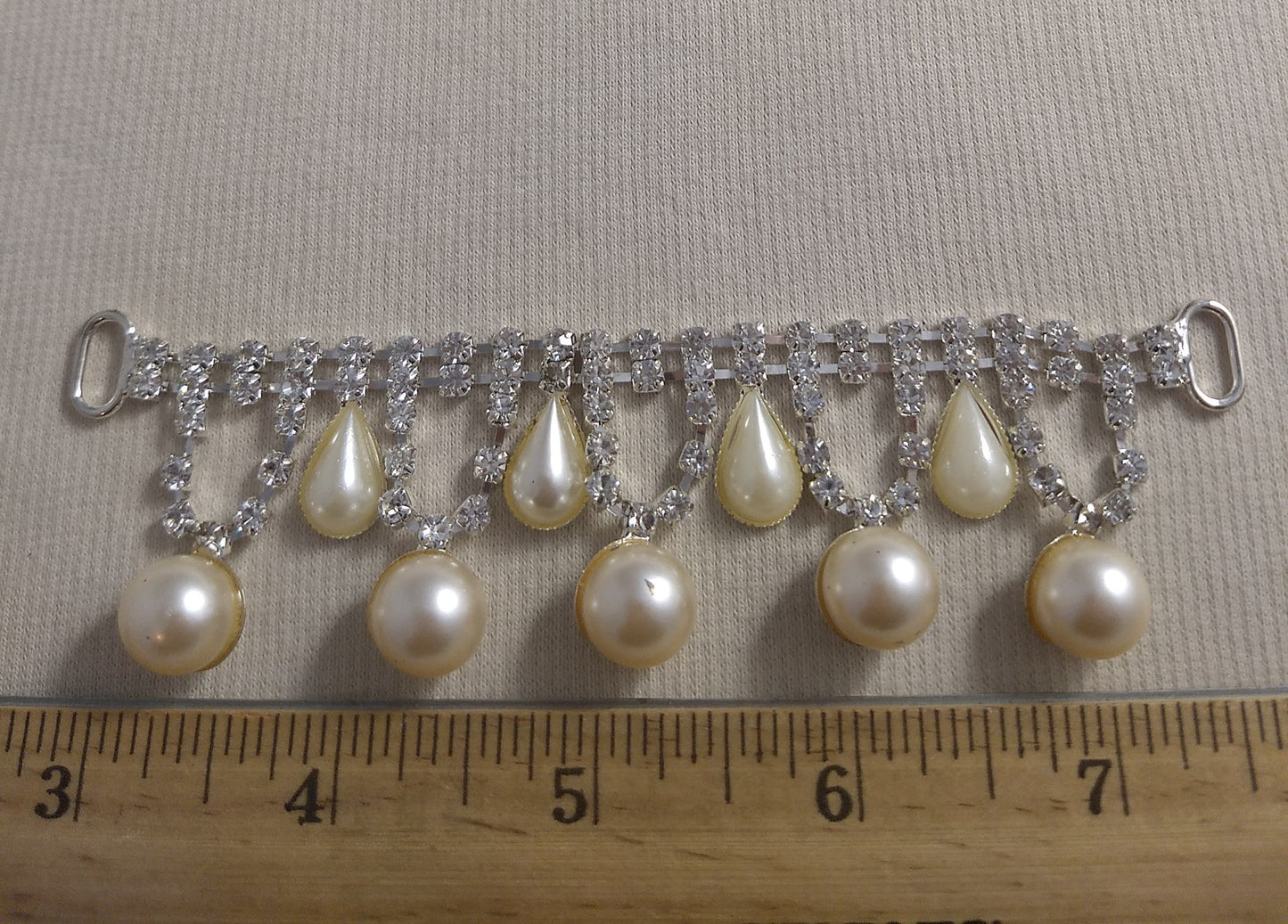 Connector #SHW111005 #Silver #Pearl #Teardrop #Full-Ball #Rhinestone #Abs #1pc