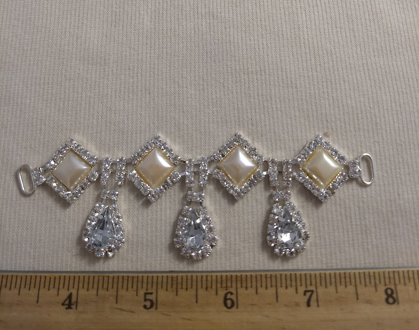 Connector #SXSP111005B #Silver #Diamond #Tear-Drop #Rhinestone #1pc