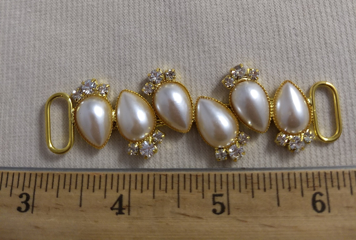 Connector #MOC431 #Gold #Pearl #Rhinestone Abs #1pc