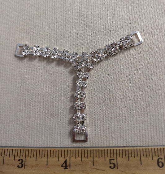 Connector #XLFL14123G #Silver #Rhinestone Abs #1pc