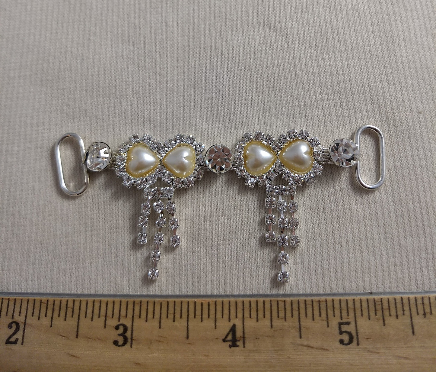 Connector #S3007 #Silver #Pearl #Acrylic-Stone #Rhinestone Abs #1pc