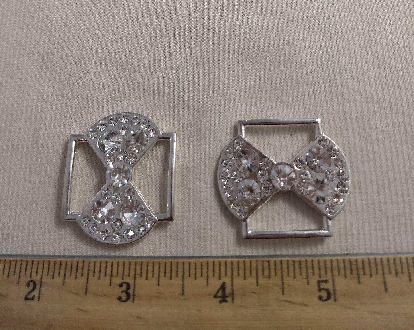 Buckle #Bow #Silver #Acrylic-Stone #Rhinestone #2pc