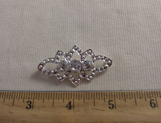Brooch #B358 #Silver #Pin #Abs #Rhinestone #1pc