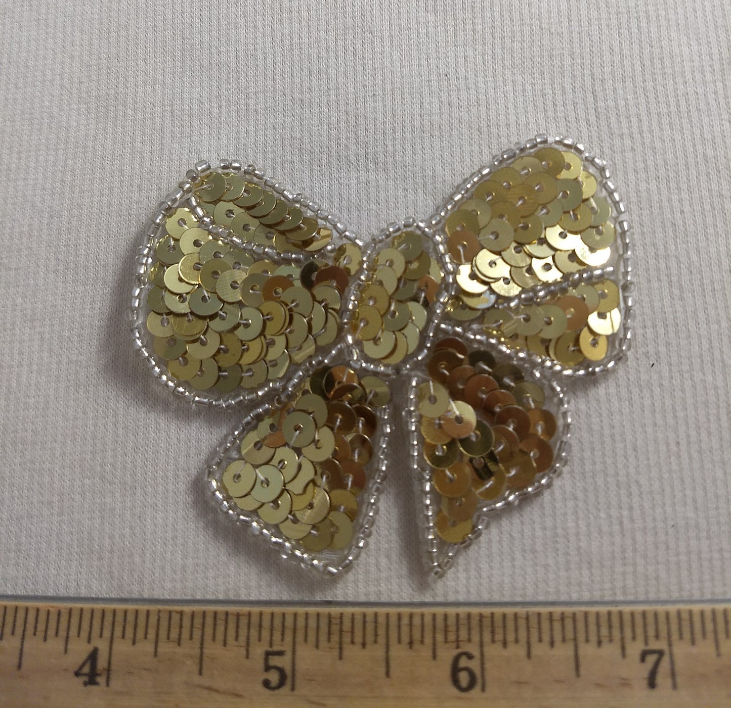 Applique #BJ708G #Gold #Sequin #Bow #Patch #1pc