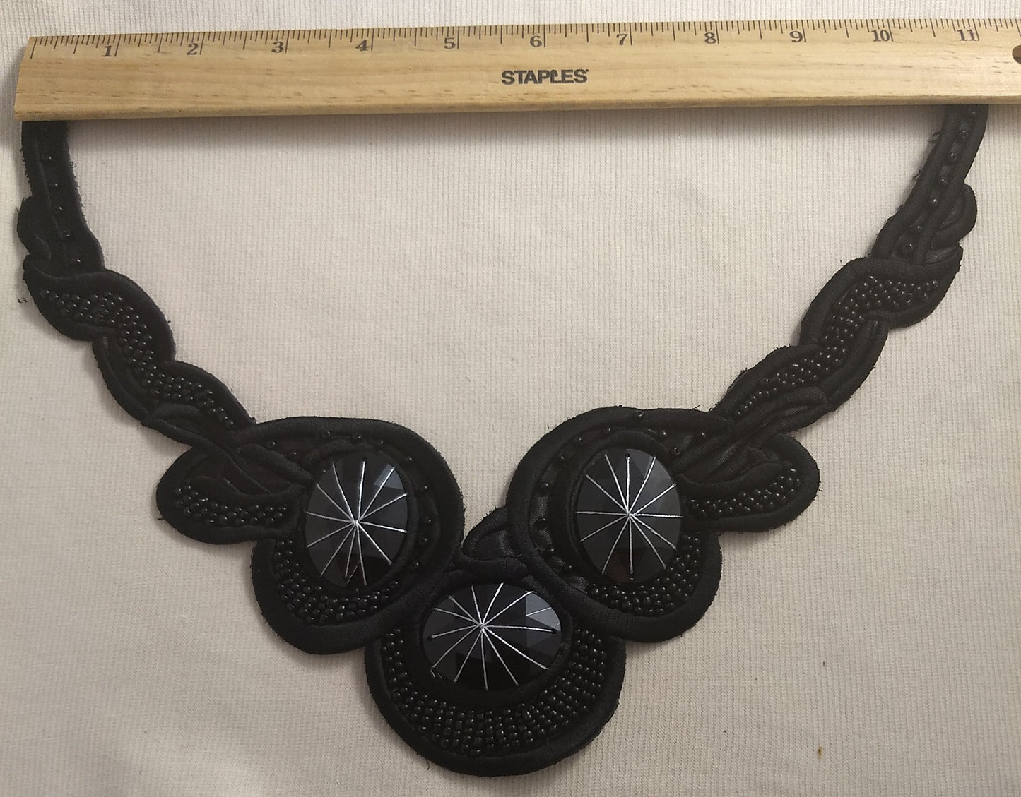 Applique #BLGAC505 #Black #Neck-Piece #Bead #1pc