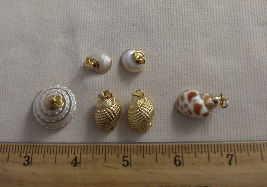 Pendant #SS14 #Natural #Gold-Plated #Sea-Shell #Charm #1pk