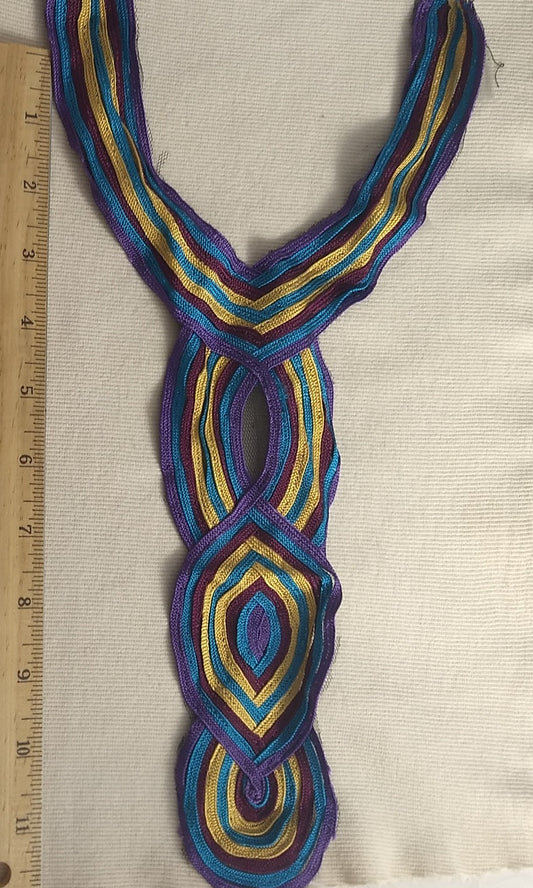 Applique #VS0715 #Purple #Stripe #Neck-Piece  #1pc