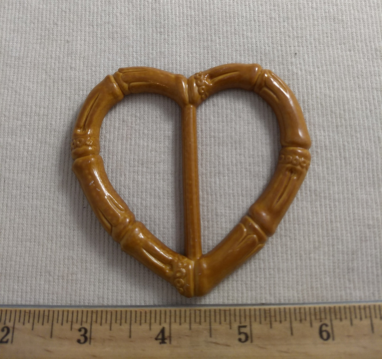 Ring #1011 #Brown #Heart #Bamboo #Center-Bar #Belt #Buckle #1pc