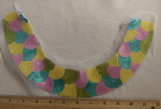 Applique #VSC717-2 #Yellow #Sequin #Neckwear #Plastic #1pc
