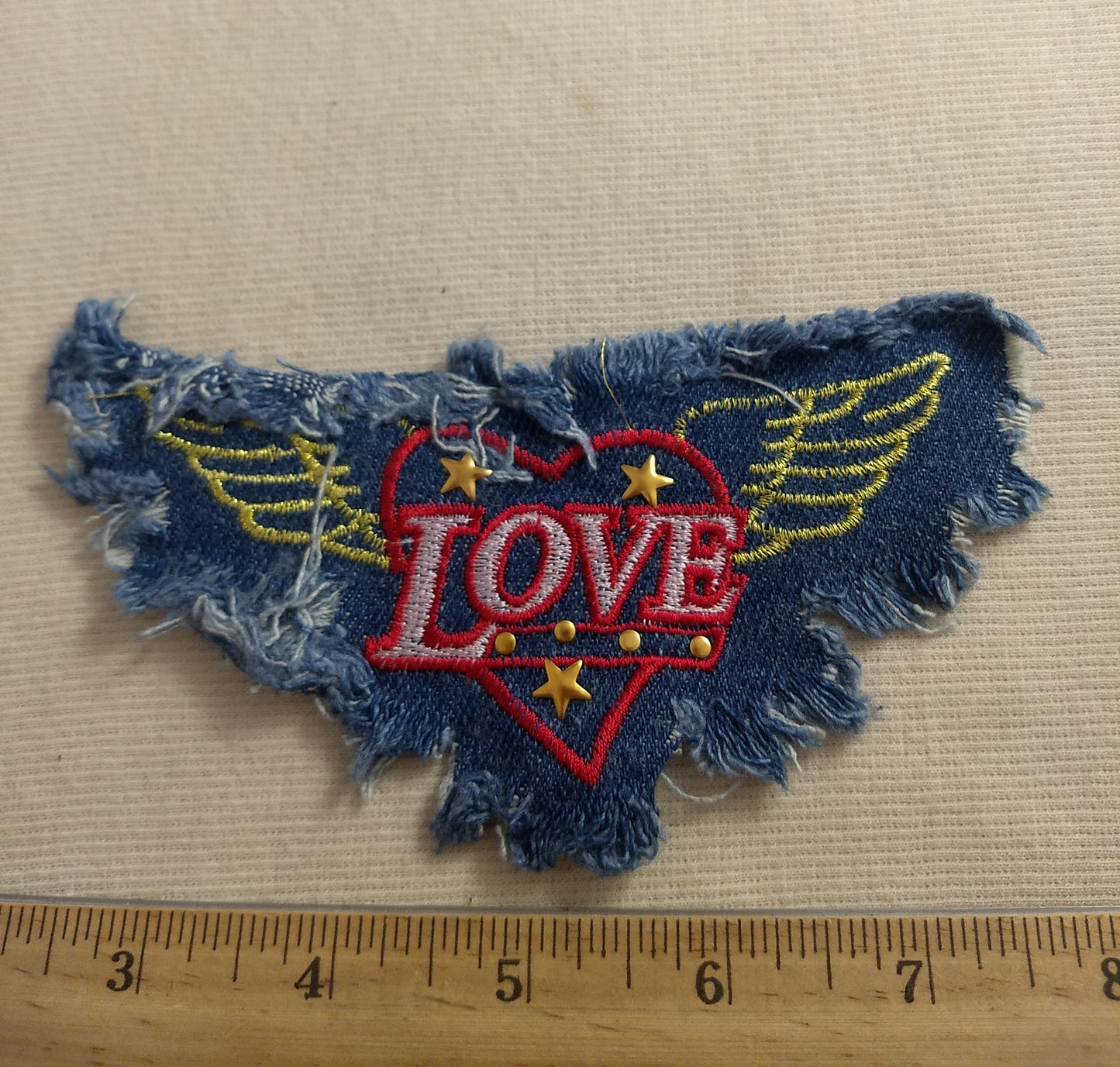 Applique #NFXH2274 #Blue #Love #Embroidery #Patch #1pc