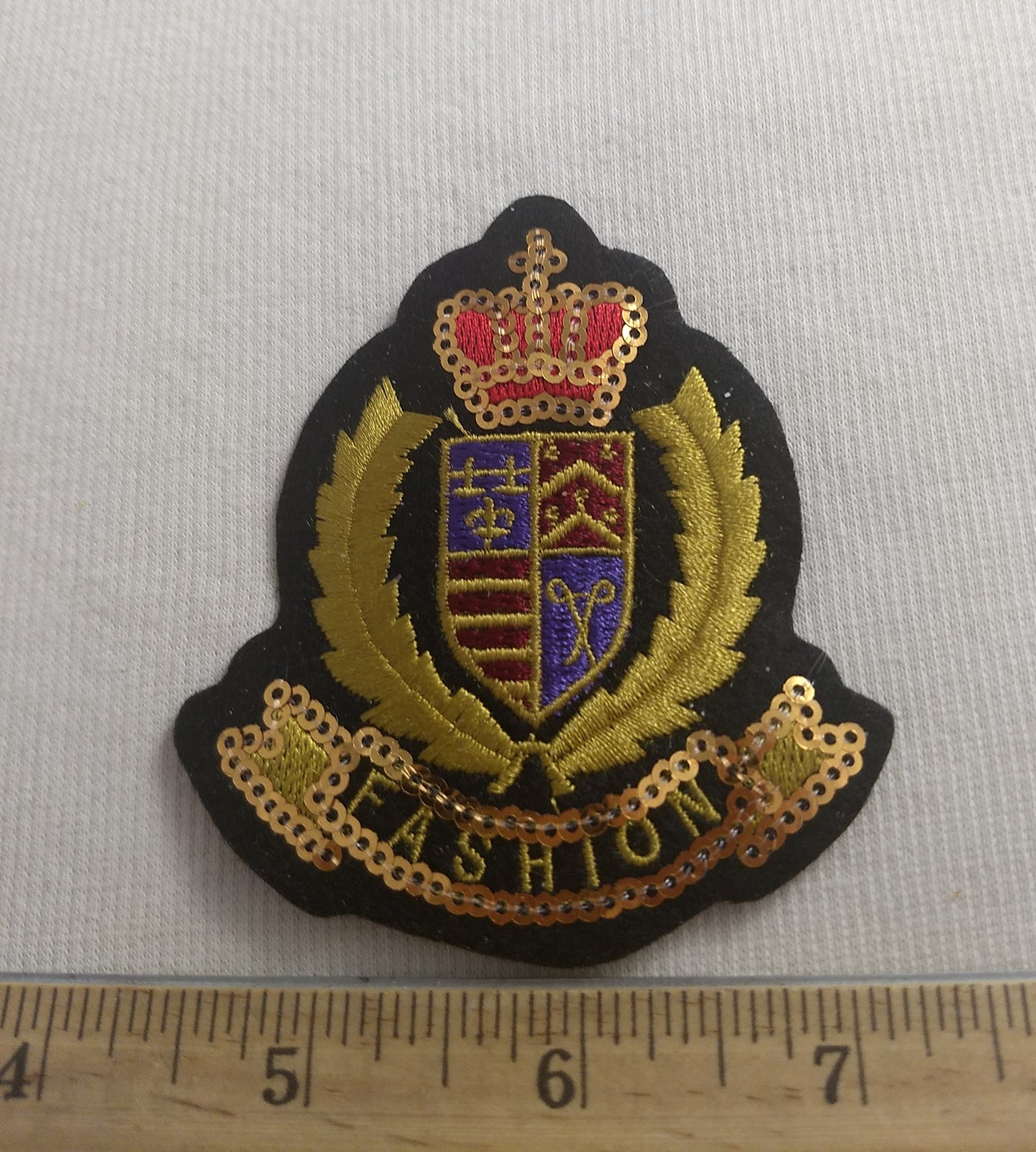 Applique #D1527 #Gold #Sequin #Crown #Patch #1pc