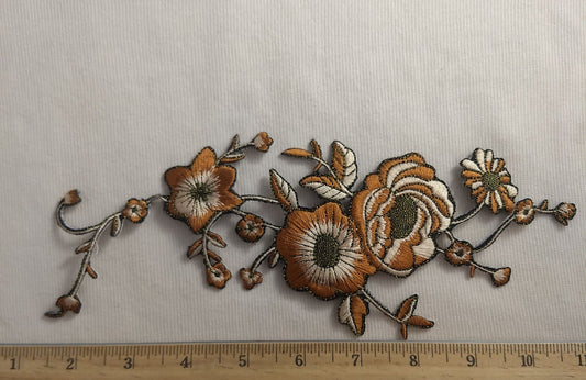 Applique #NFXH6353 #Brown #Flower #Patch #1pc