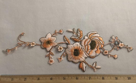 Applique #NFXH6355 #Orange #Flower #Patch #2pc