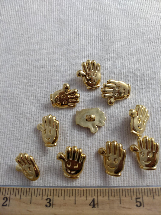 Button #Children #Shank #Gold #Hand #Polyester #10pc