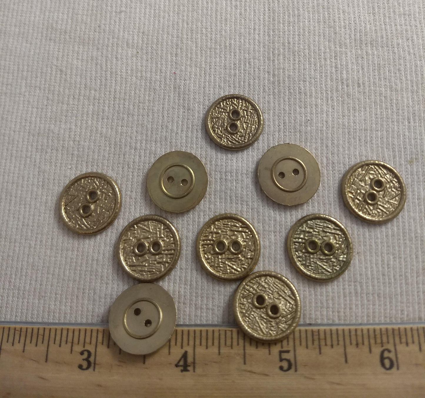 Button #AL6718 #2-Hole #Antique-Gold #Rim #Metal #10pc