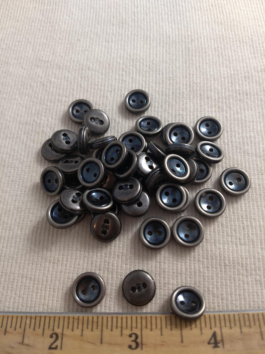 Button #S2009 #2 Hole #Antique-Silver #Abs #50pcs #1pkt